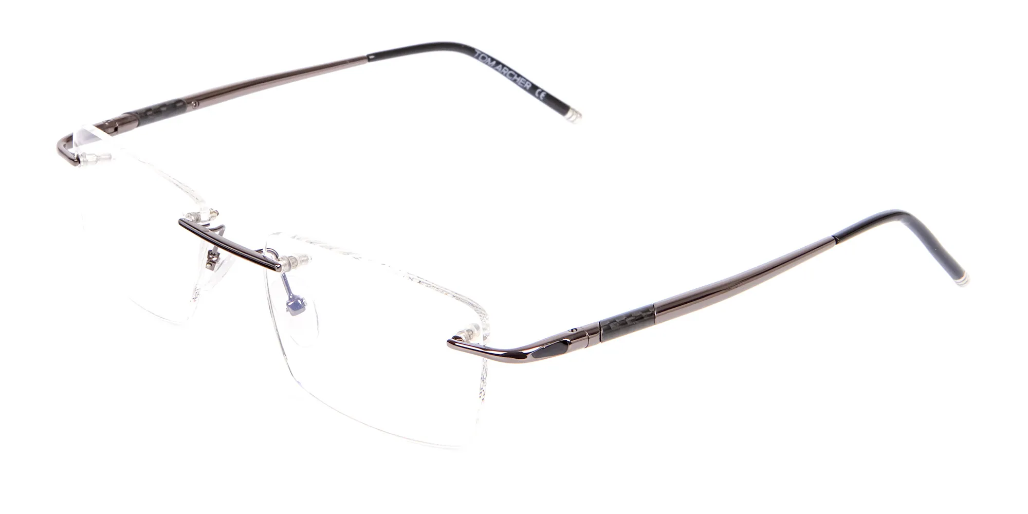 Gunmetal Rimless Lightweight Glasses Online-2