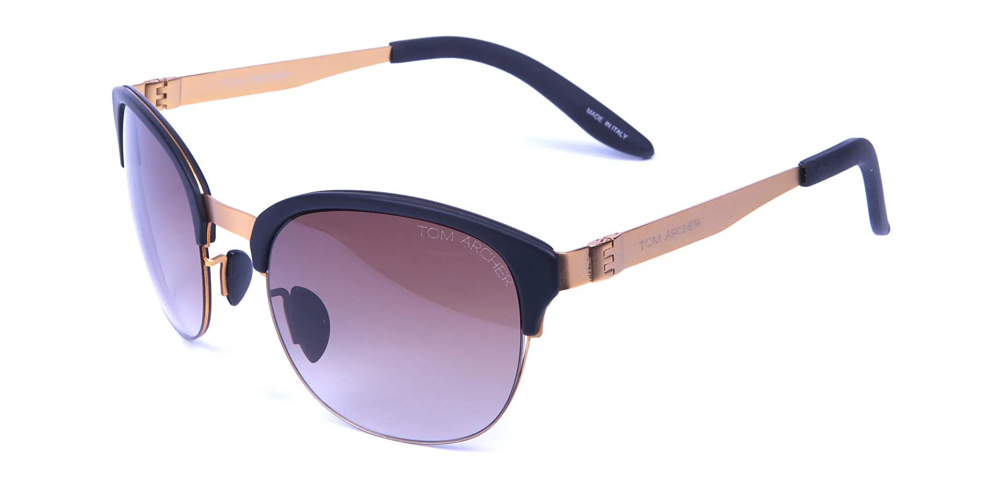 Gold Frame Sunglasses with Black Accents -1