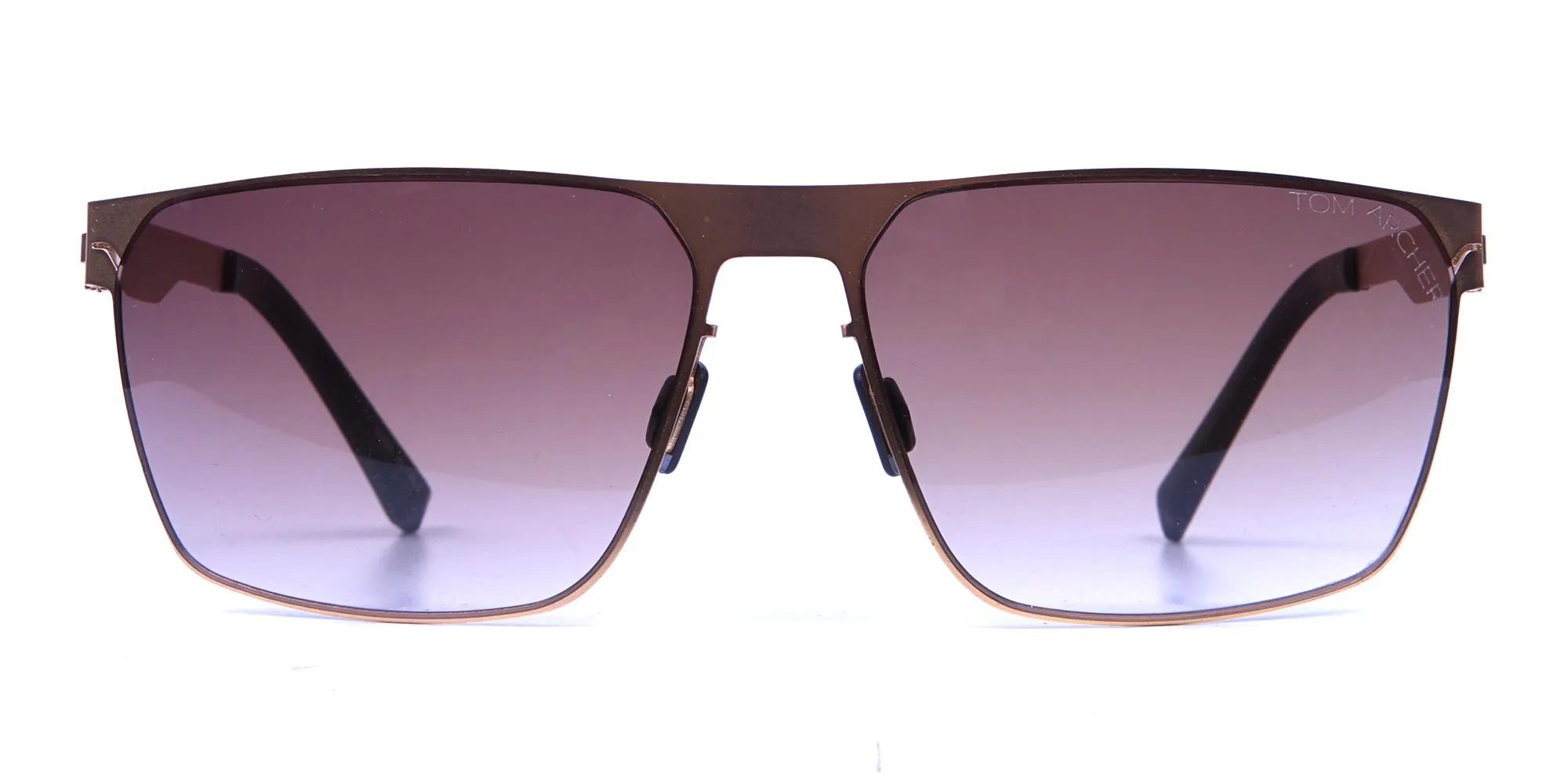 Gold Framed Rectangular Shaped Sunglasses -1