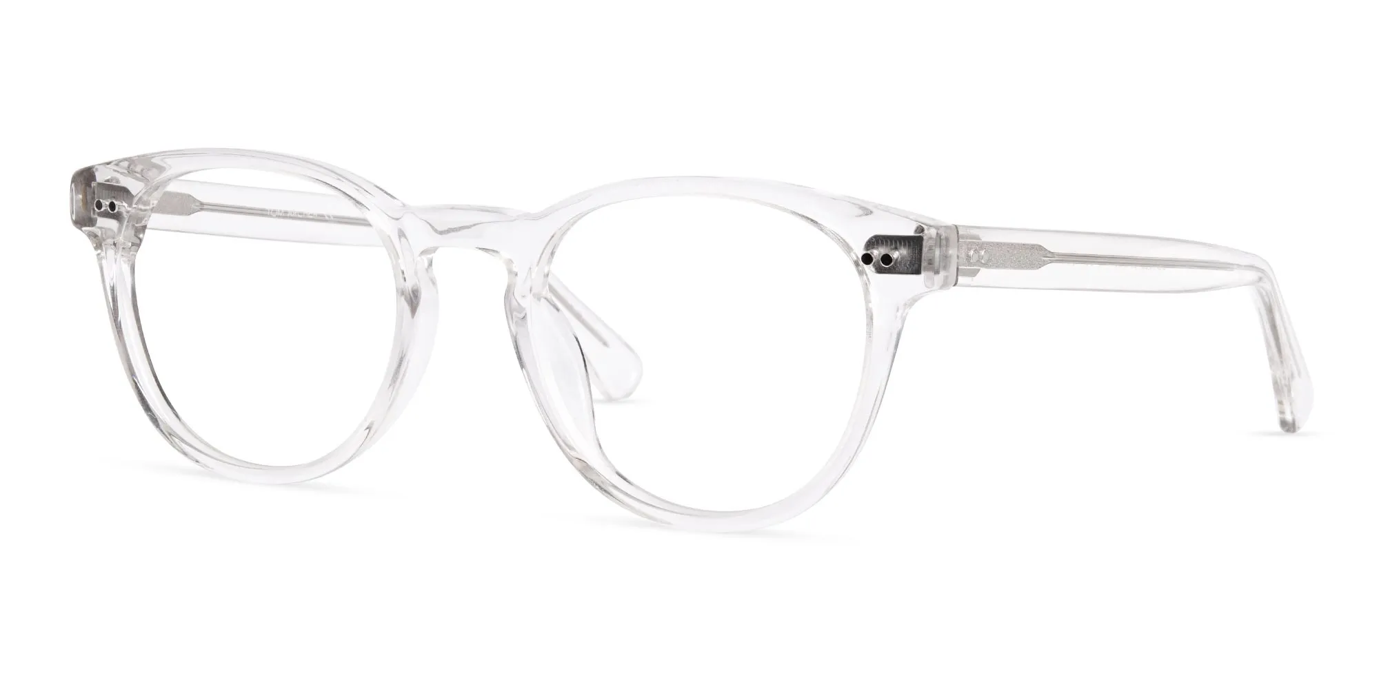 crystal clear and transparent full rim round glasses frames