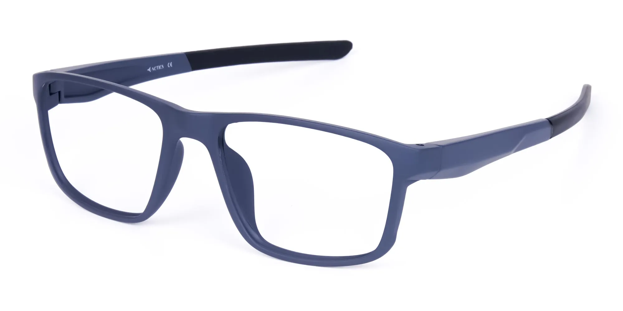 Matte Blue Rectangular Glasses For Golf  