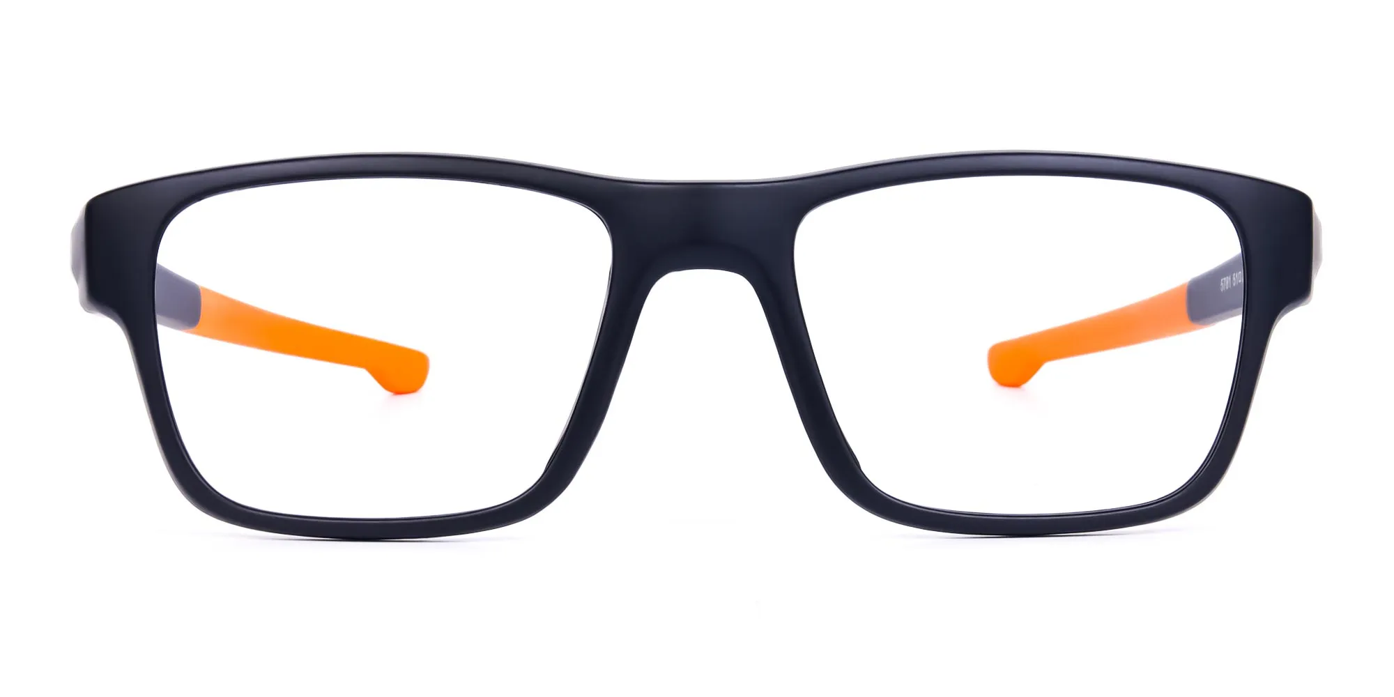 Orange and Black Rectangular Rim Cycling Glasses-2