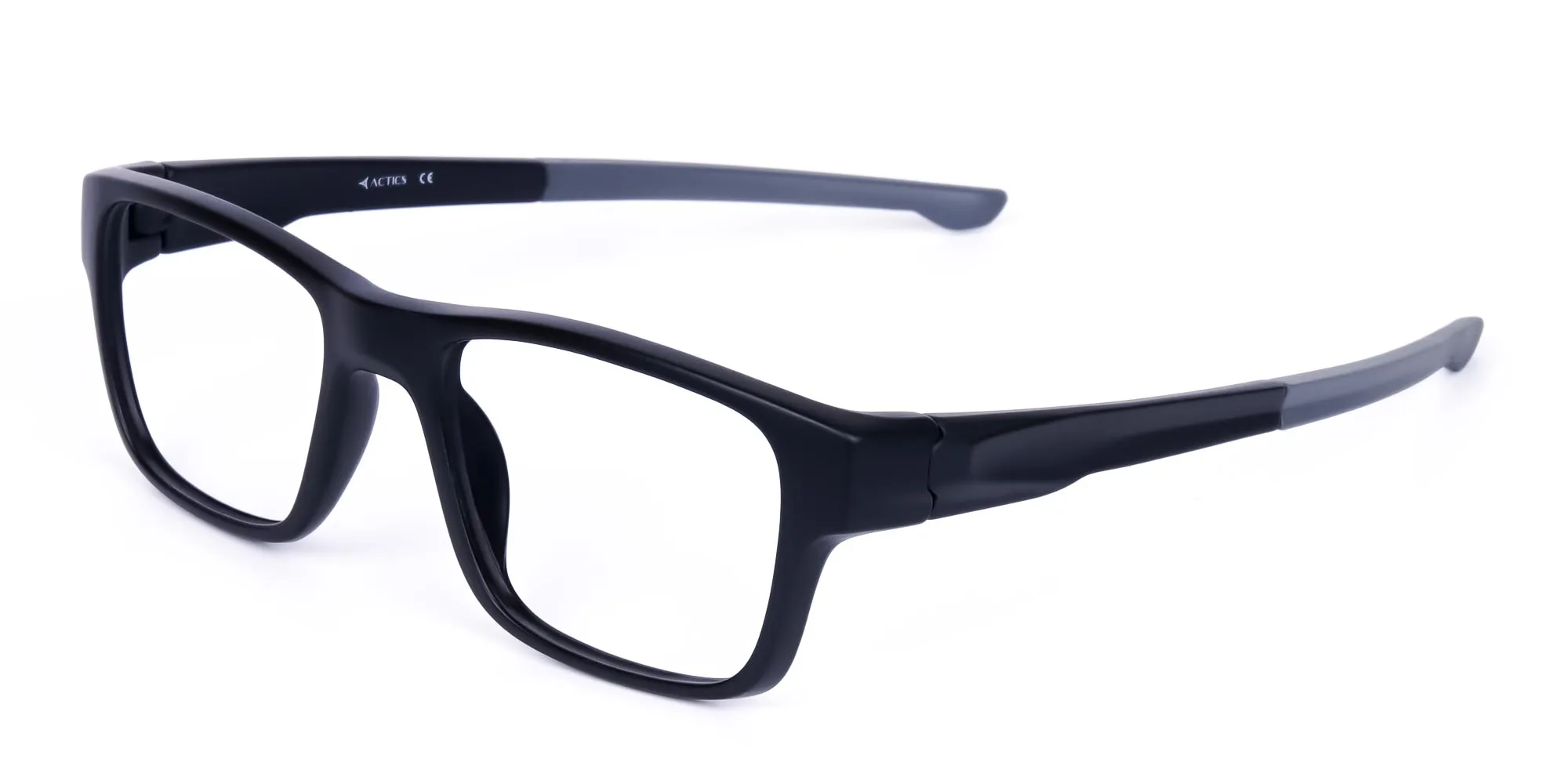 Rectangular Matte Black and Grey sports goggles-2