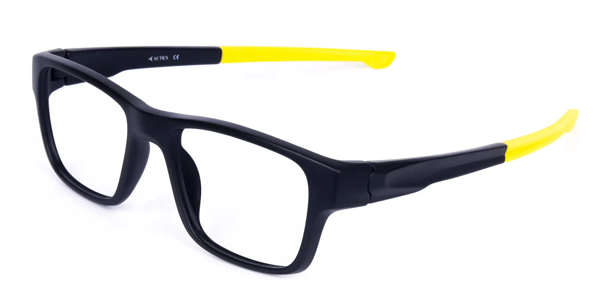 Bright Yellow and Black Rectangular Glasses-2