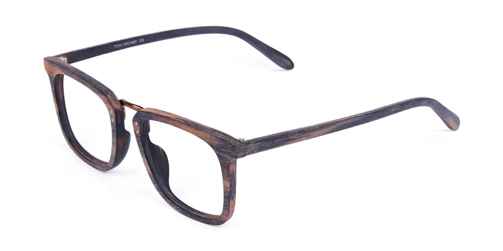 Wooden Texture Tortoise Full Rim Glasses-1