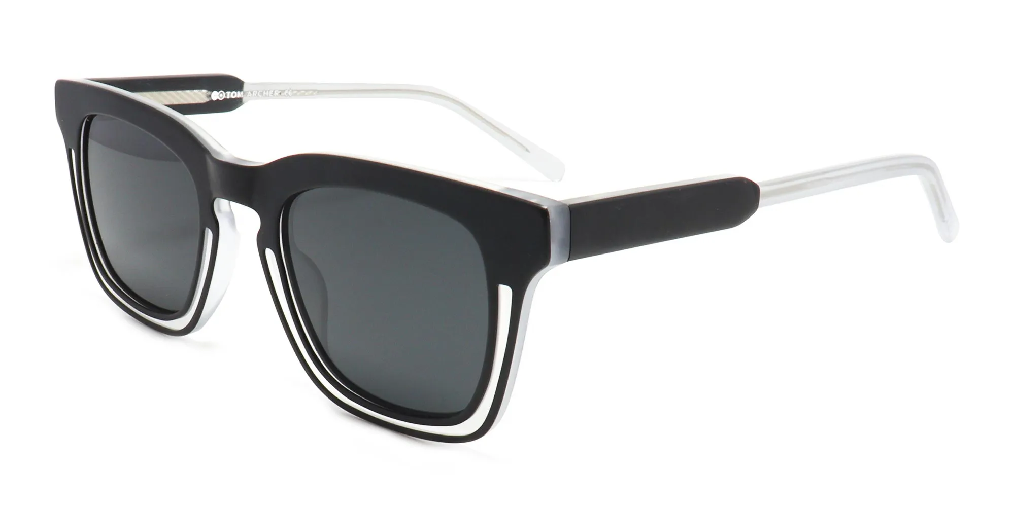 black and white frame sunglasses