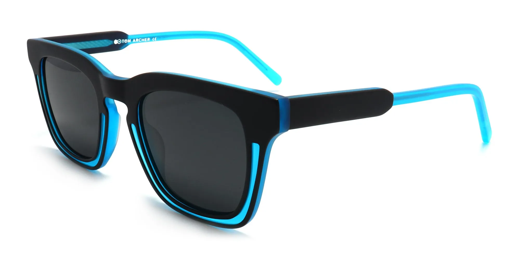 black and blue sunglasses