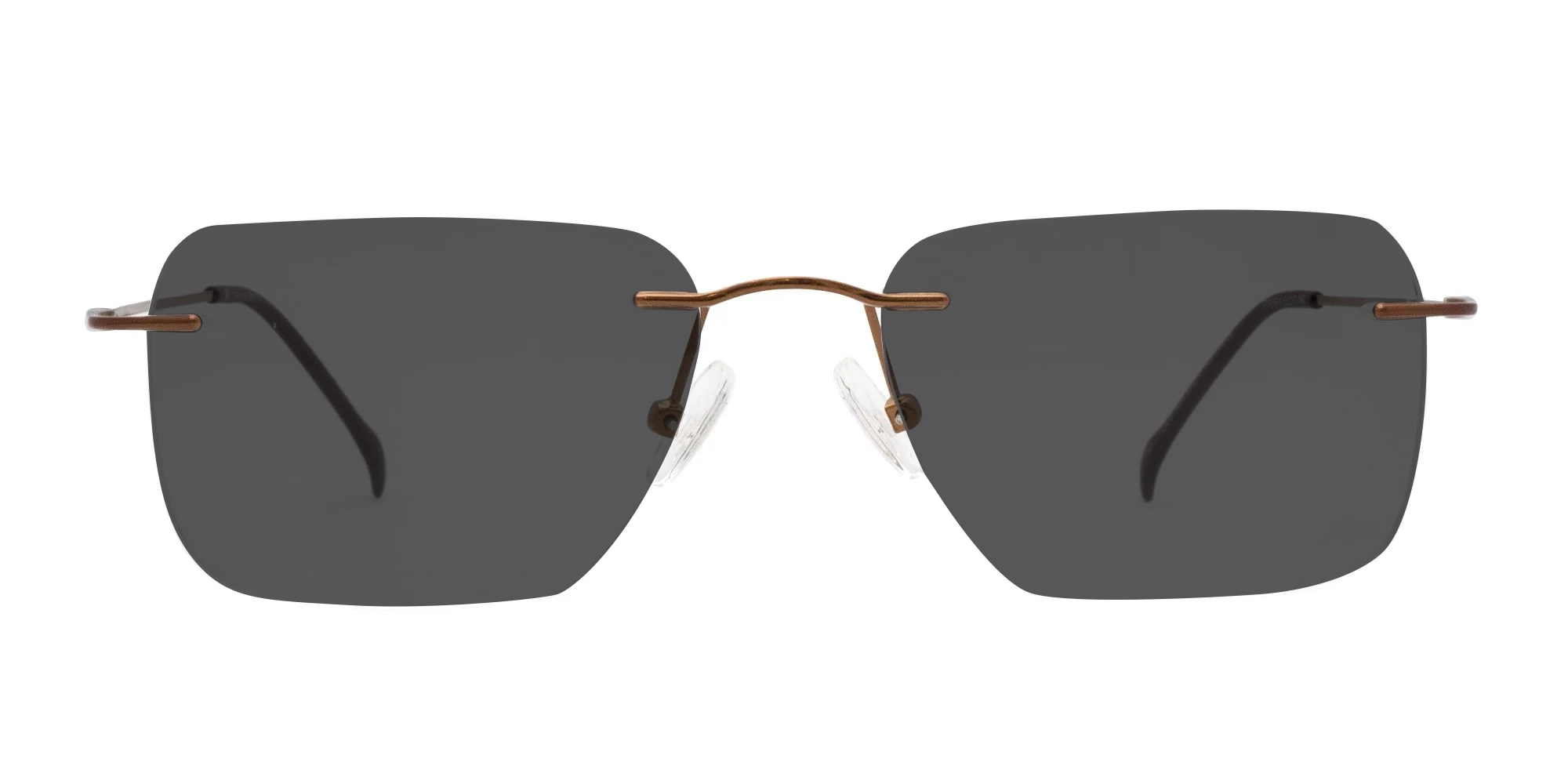 Rimless Sunglasses Brown-1
