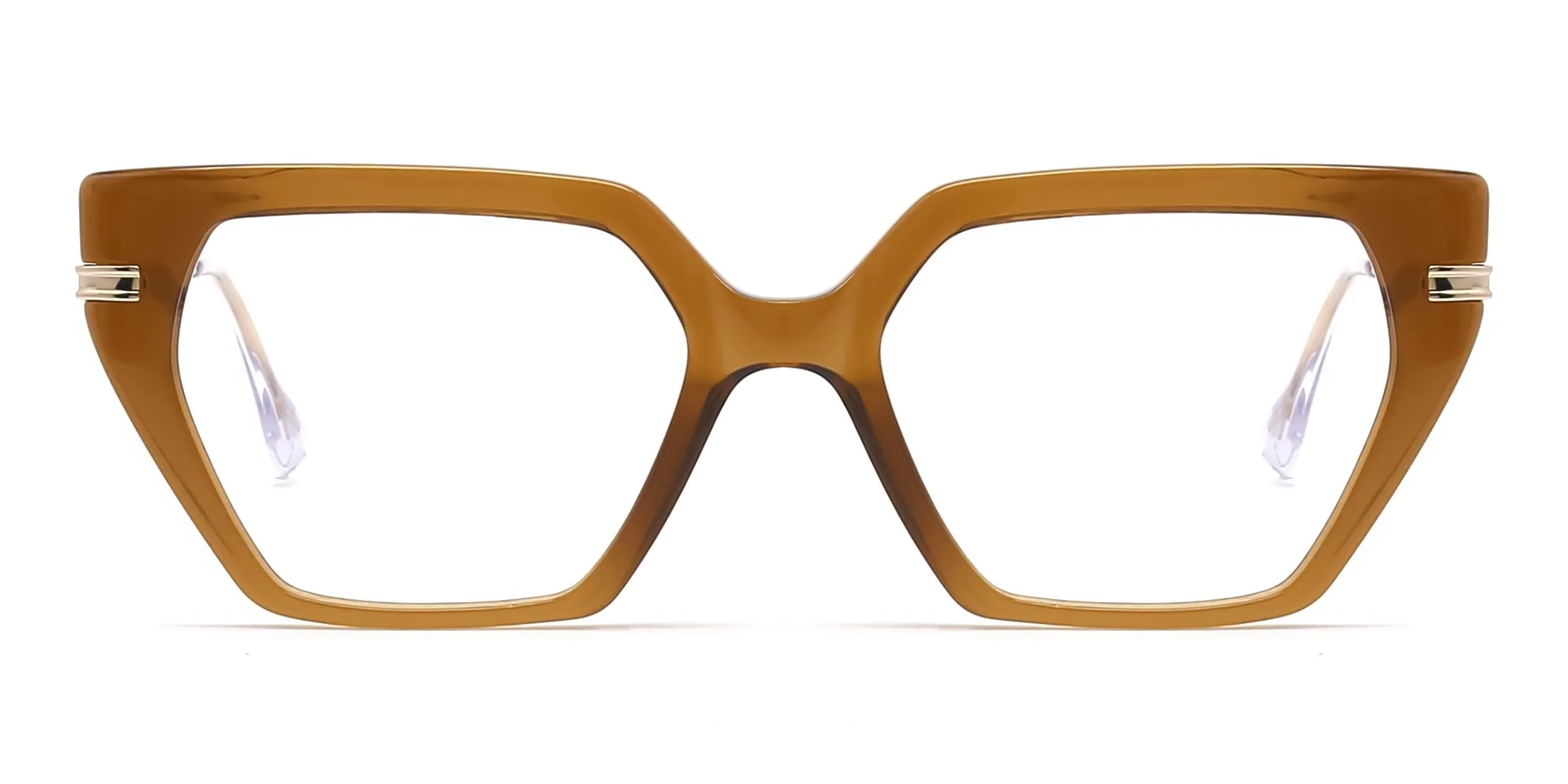 brown thick frame cat eye glasses