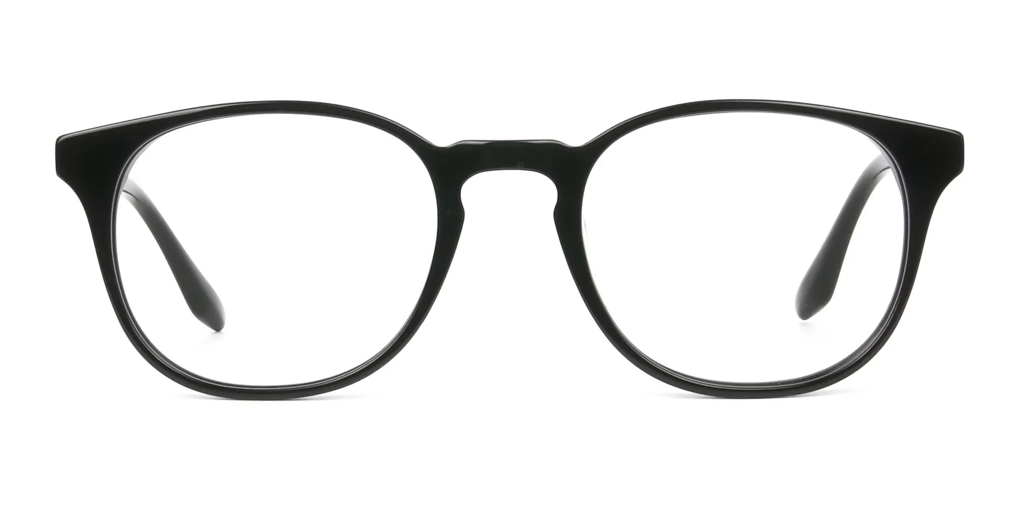 Black Square Style Glasses in Thin Frame - 2
