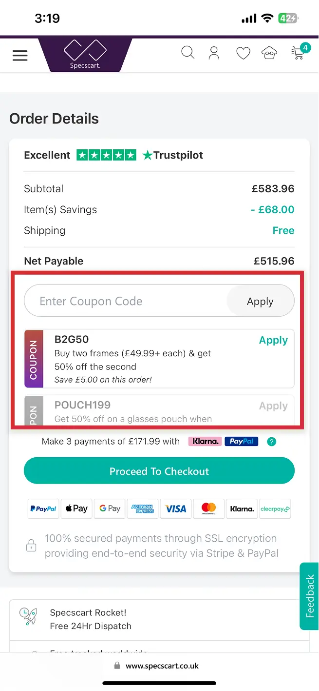 Can I apply a discount code?