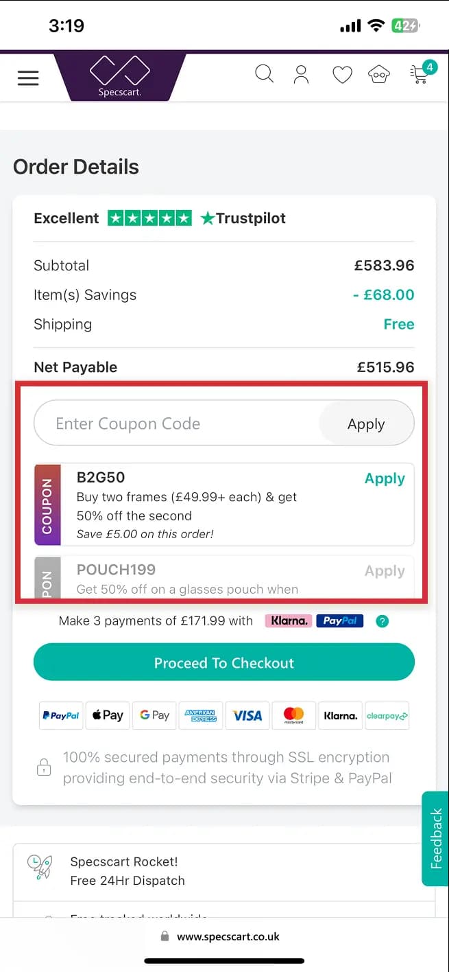 Can I apply a discount code?