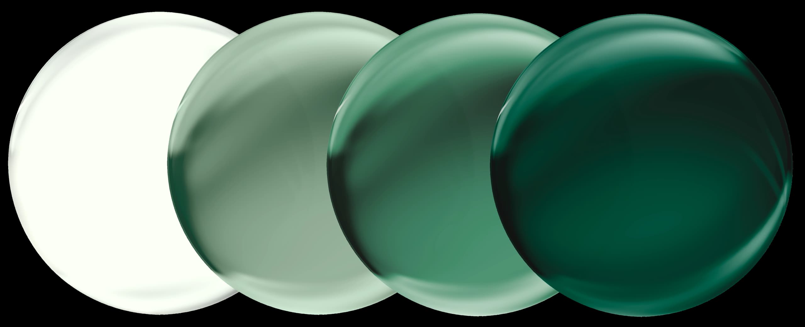Specscart Transitions lenses shown in four stages of activation, transitioning from perfectly clear indoors to a deep, dark emerald tint for outdoor UV protection.