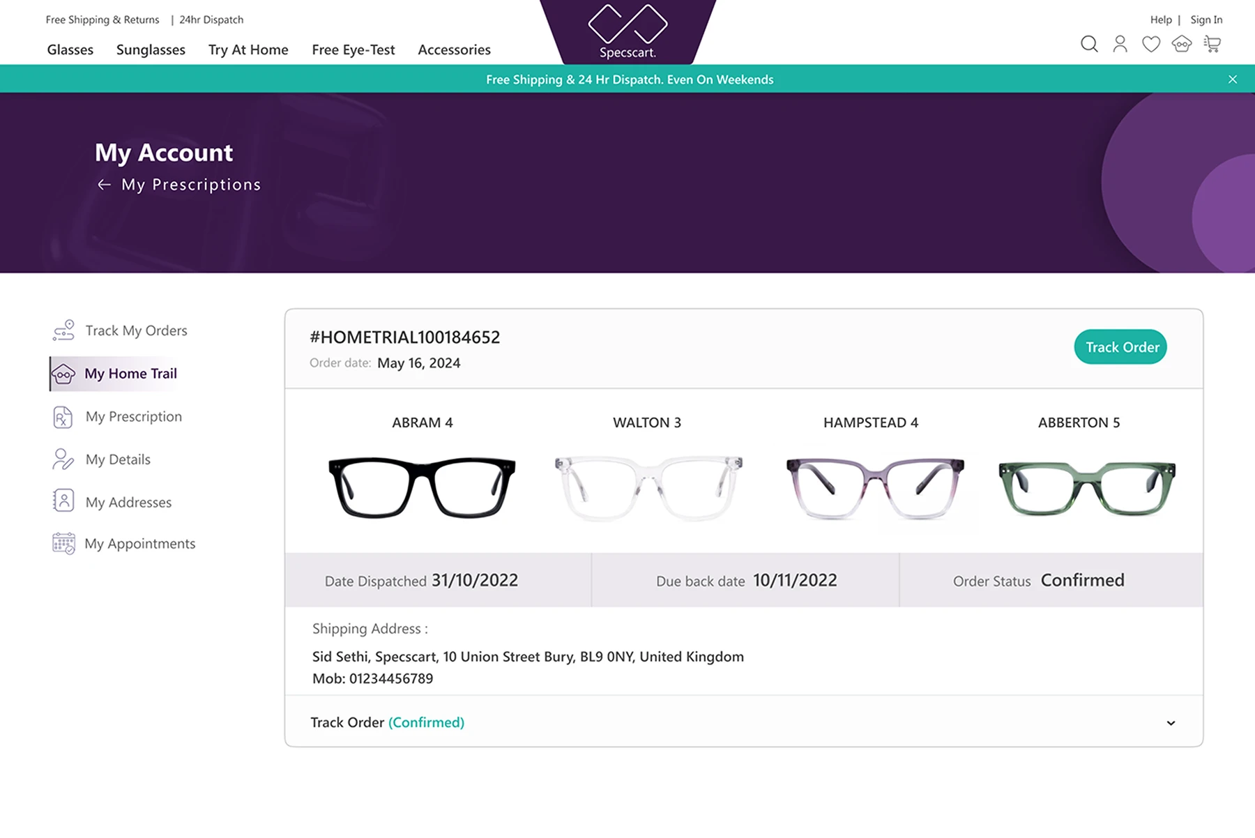 How can I track my home trial?