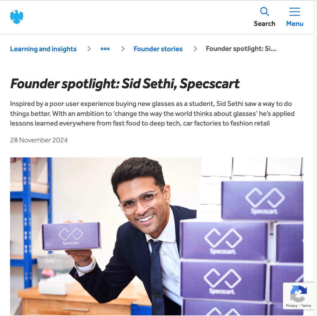 Founder spotlight: Sid Sethi, Specscart