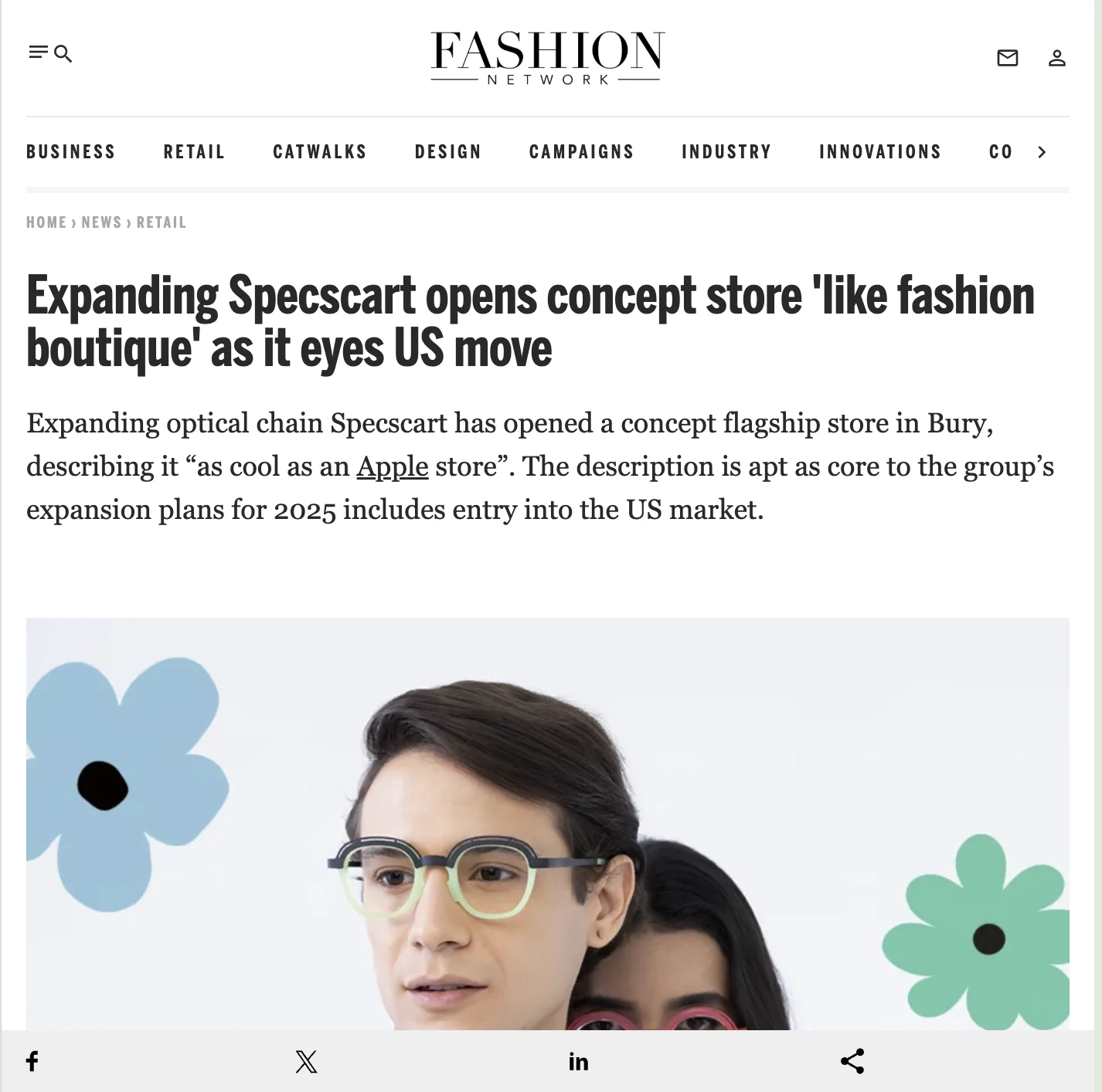 Expanding Specscart opens concept store 'like fashion boutique' as it eyes US move