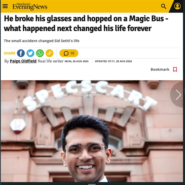 He broke his glasses and hopped on a Magic Bus - what happened next changed his life forever