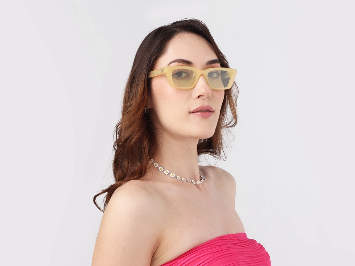 Rich Cream Acetate Full-Rim Rectangle Sunglasses-1