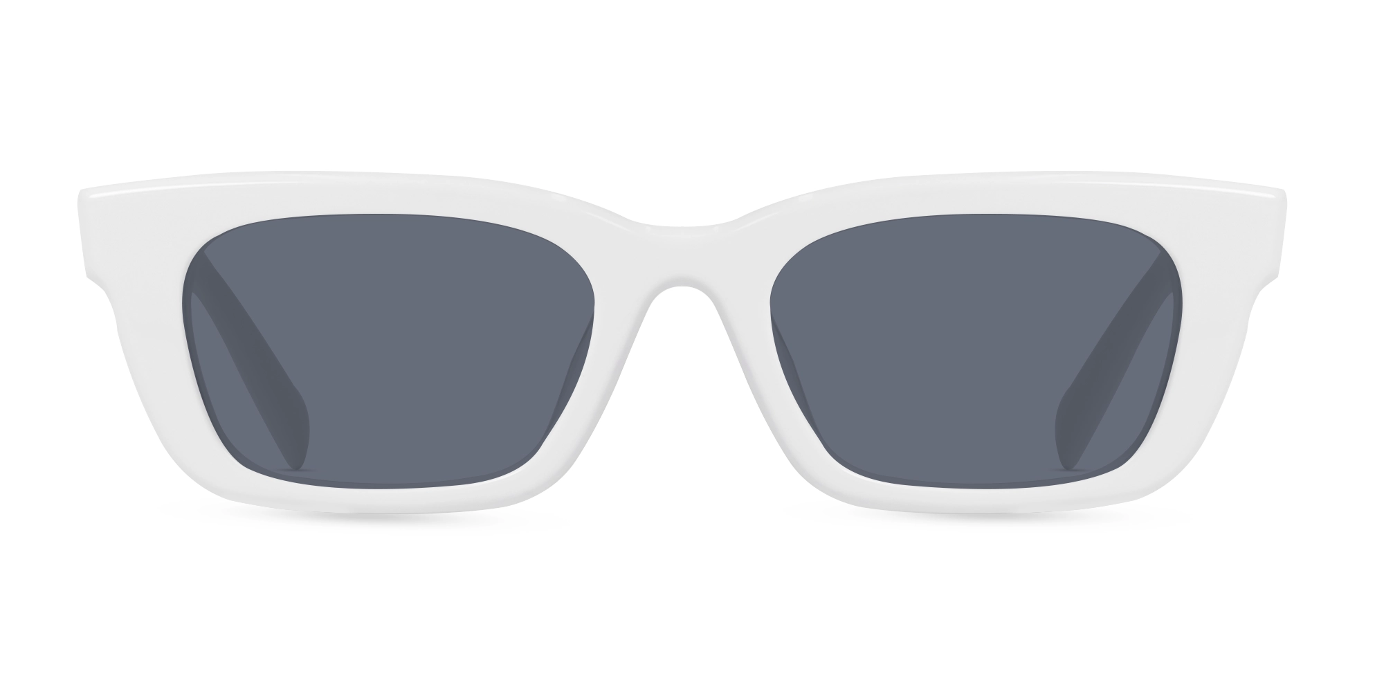 Pure White Acetate Full-Rim Rectangle Sunglasses-1
