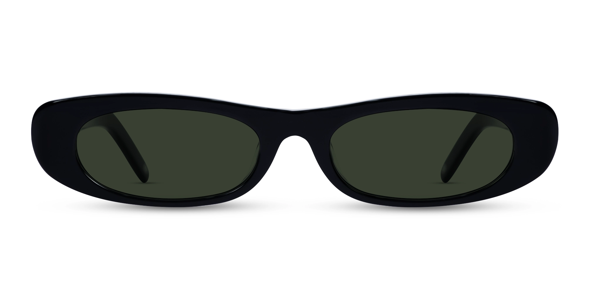 Black Oval Rectangle Full Rim Sunglasses 1