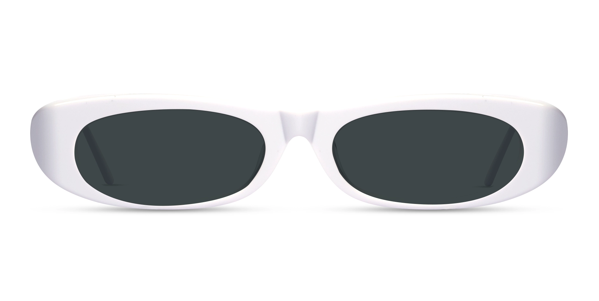 White Full Rim Rectangle Sunglasses 1
