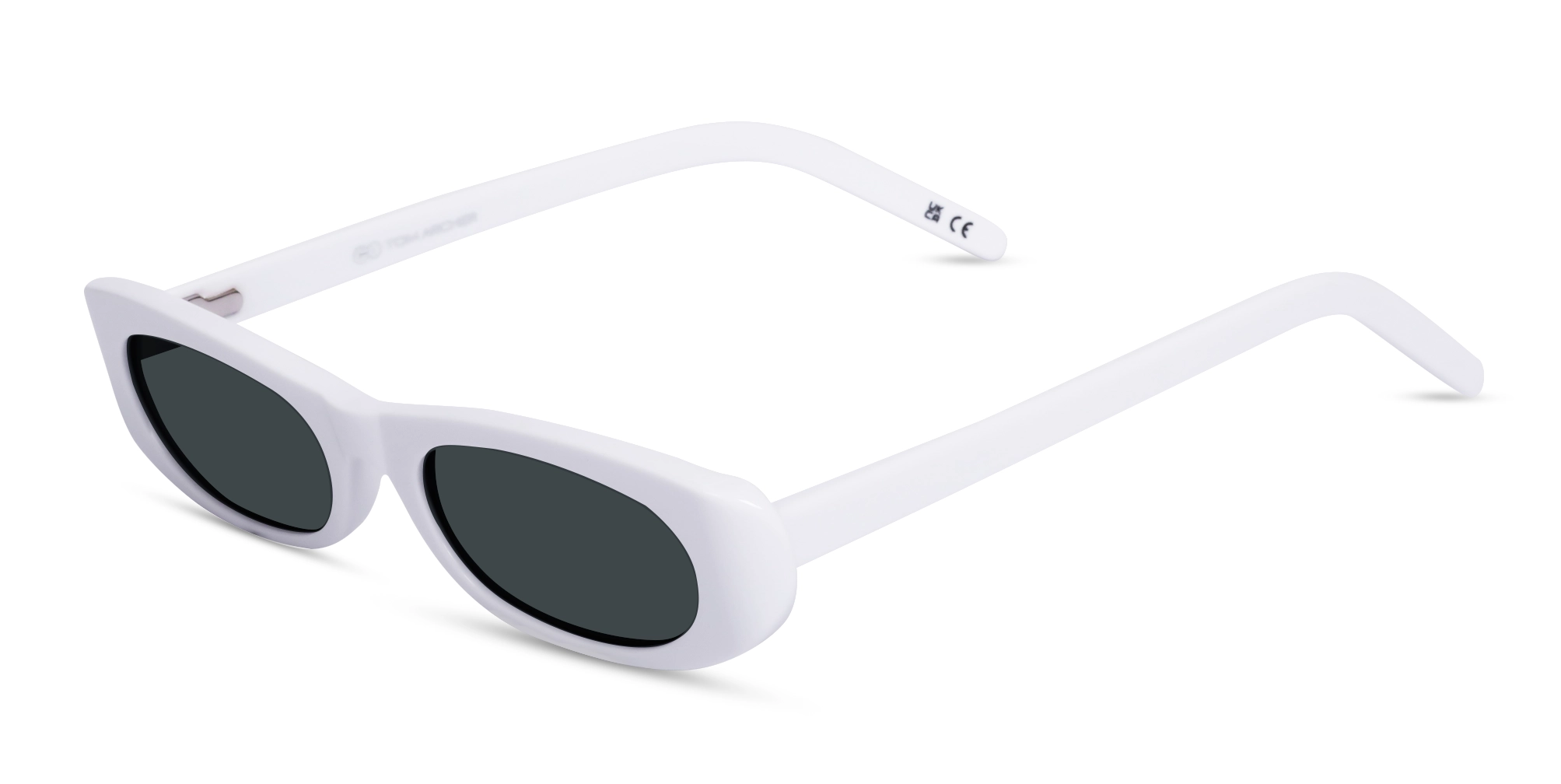 White Full Rim Rectangle Sunglasses 1