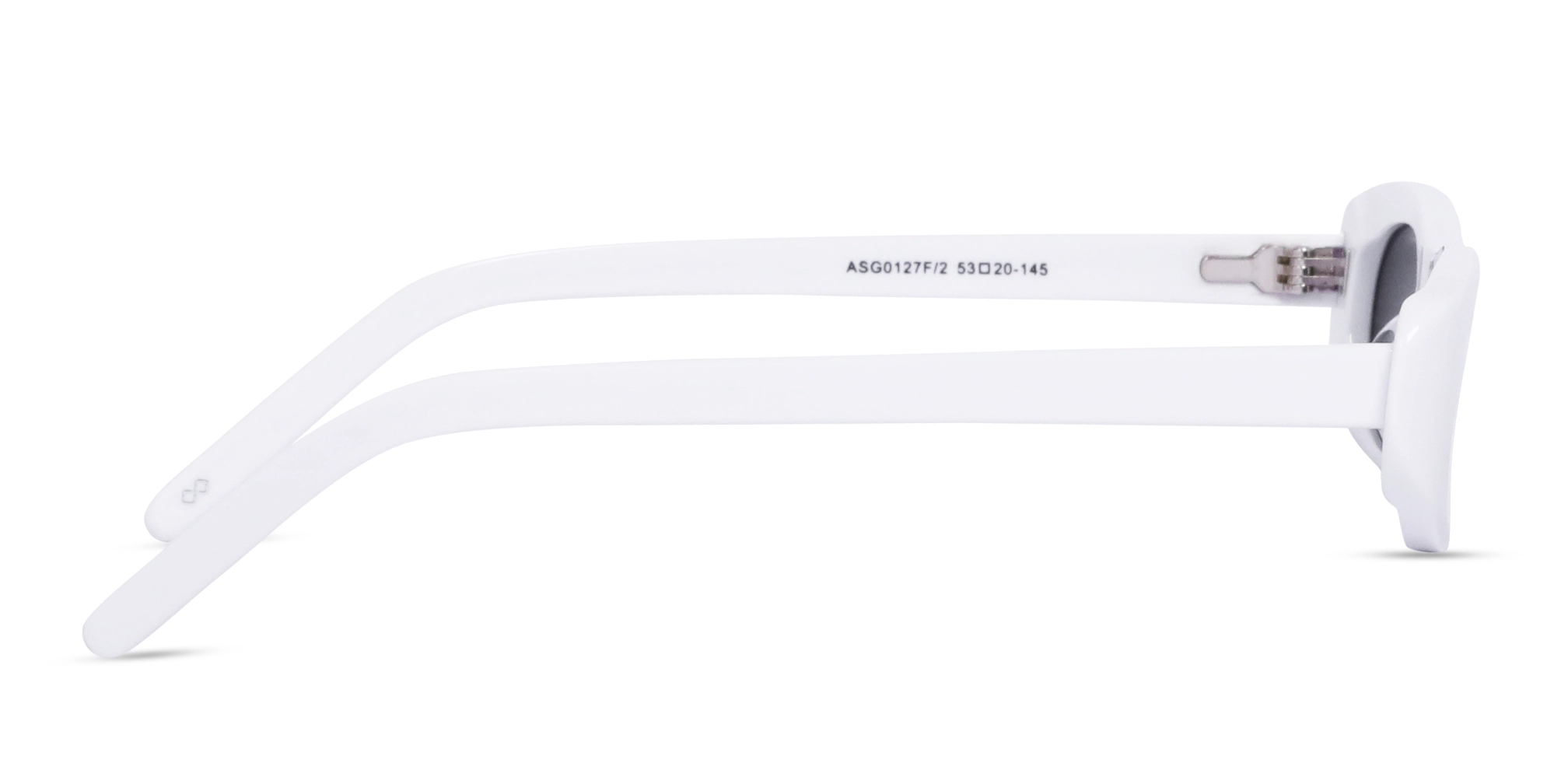 White Full Rim Rectangle Sunglasses 1