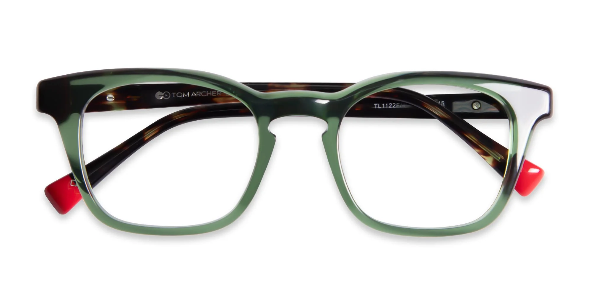 Crystal Olive Green Square Glasses-1