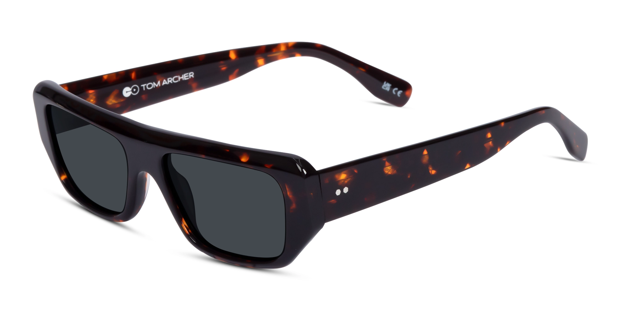 Dark Tortoise Rectangle Full Rim Sunglasses 1