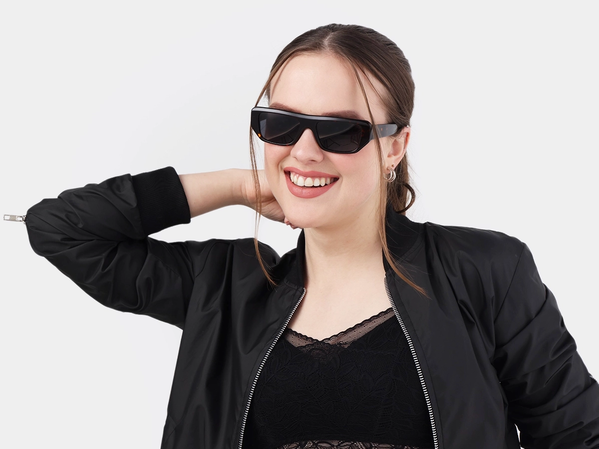 Dark Tortoise Rectangle Full Rim Sunglasses 1
