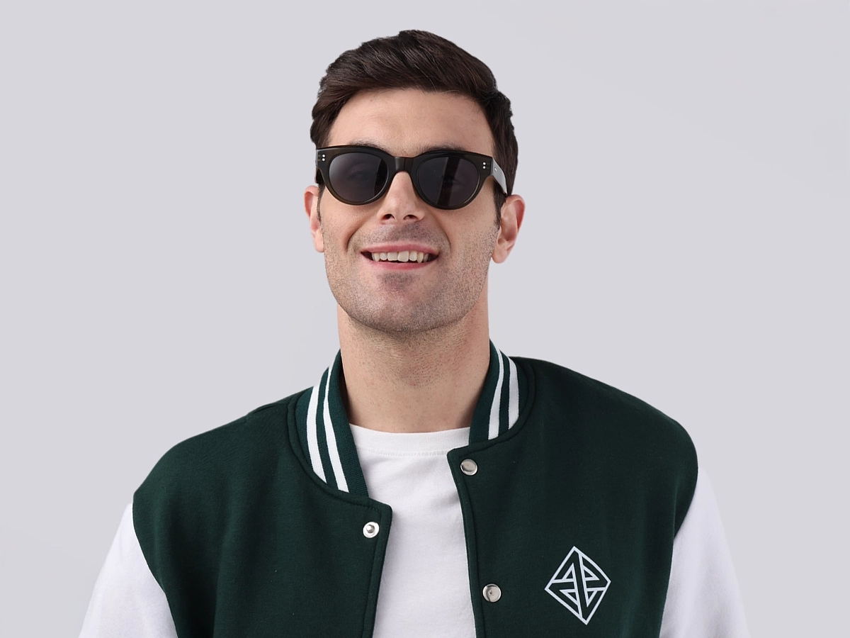 Crystal Olive Green Cat-Eye Sunglasses-1