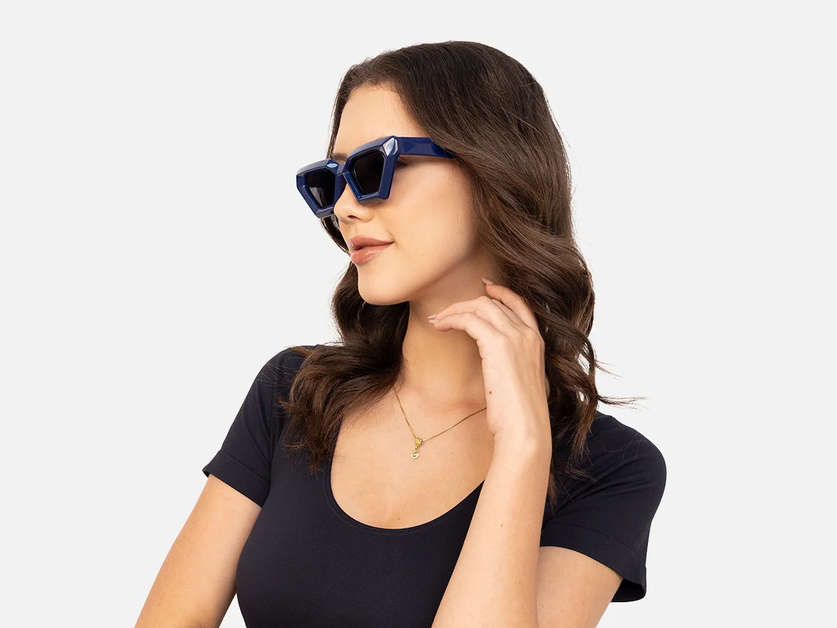 Blue Cateye Sunglasses-1