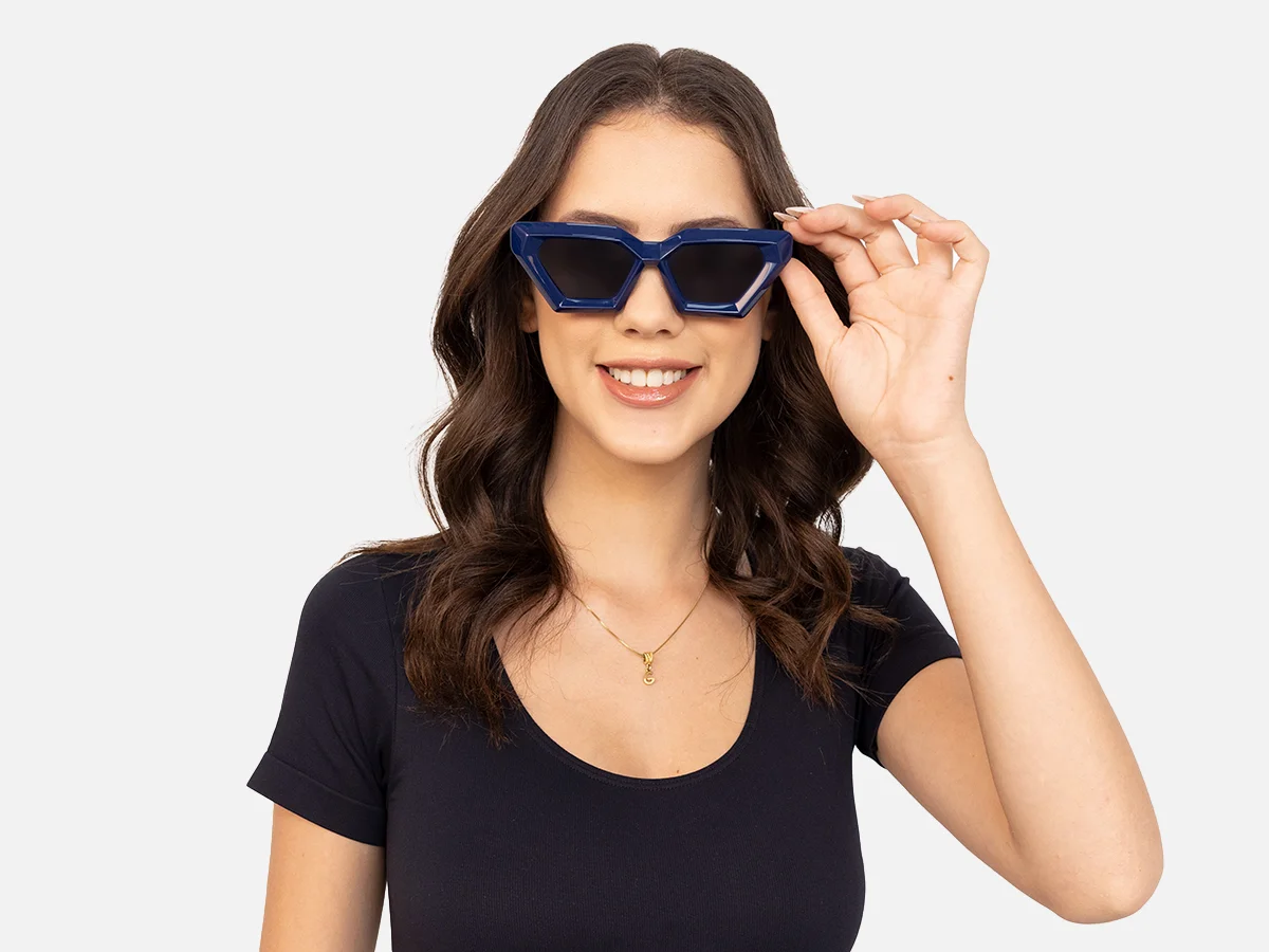 Blue Cateye Sunglasses-1
