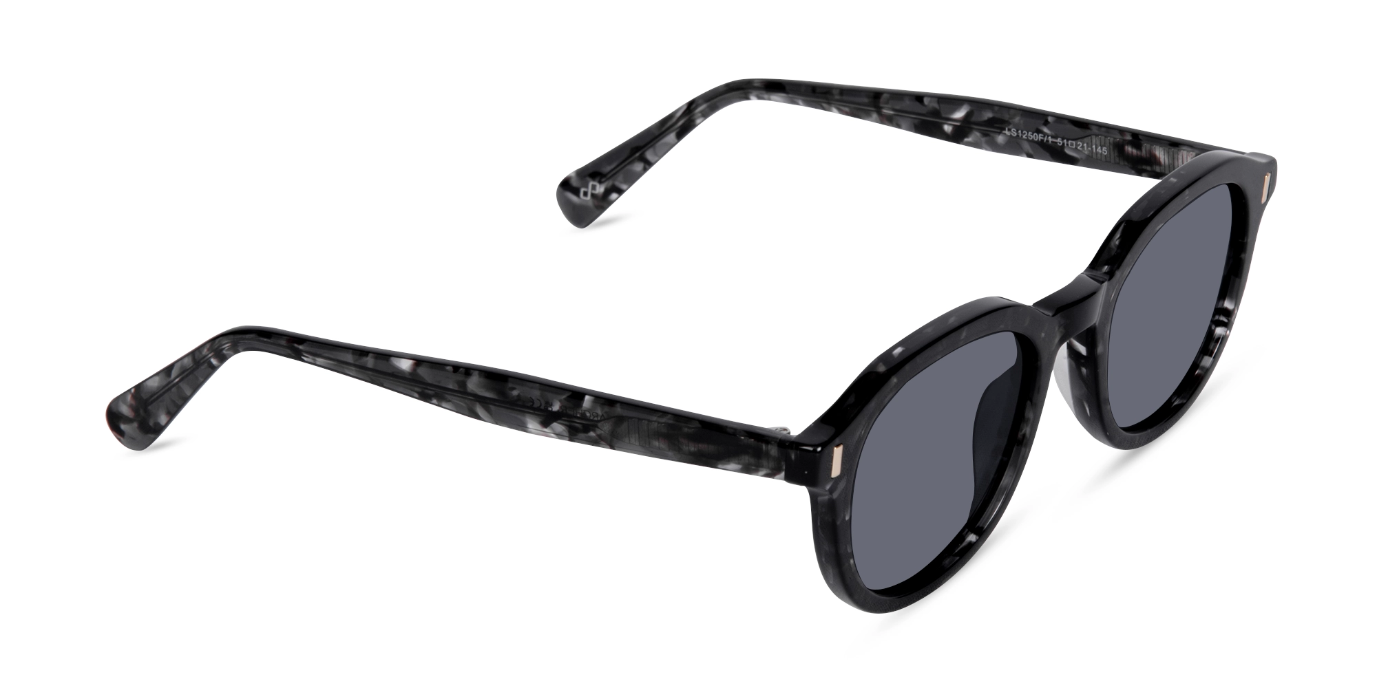 Black Marble Round Sunglasses-1