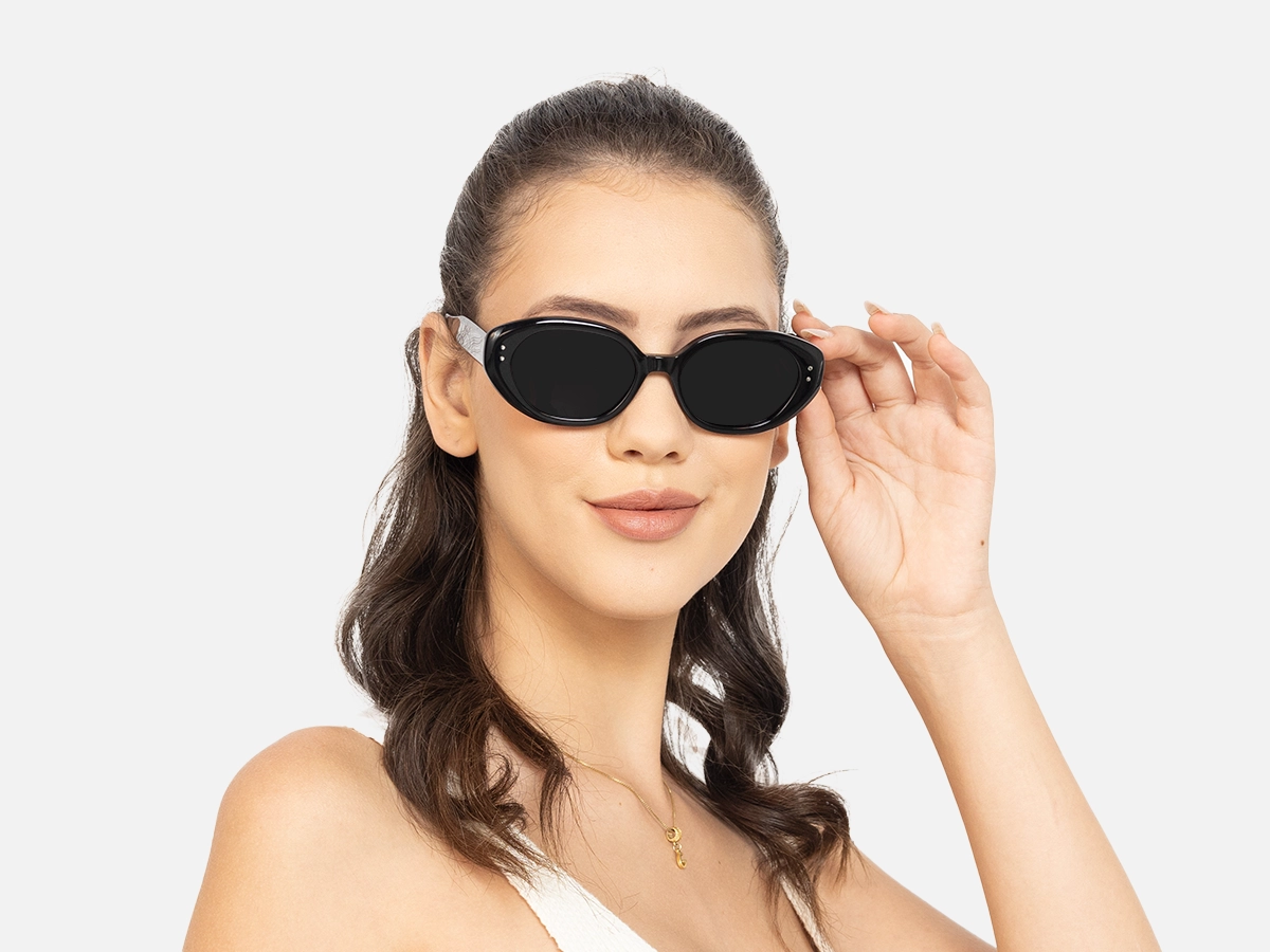 Black Oval Sunglasses-1