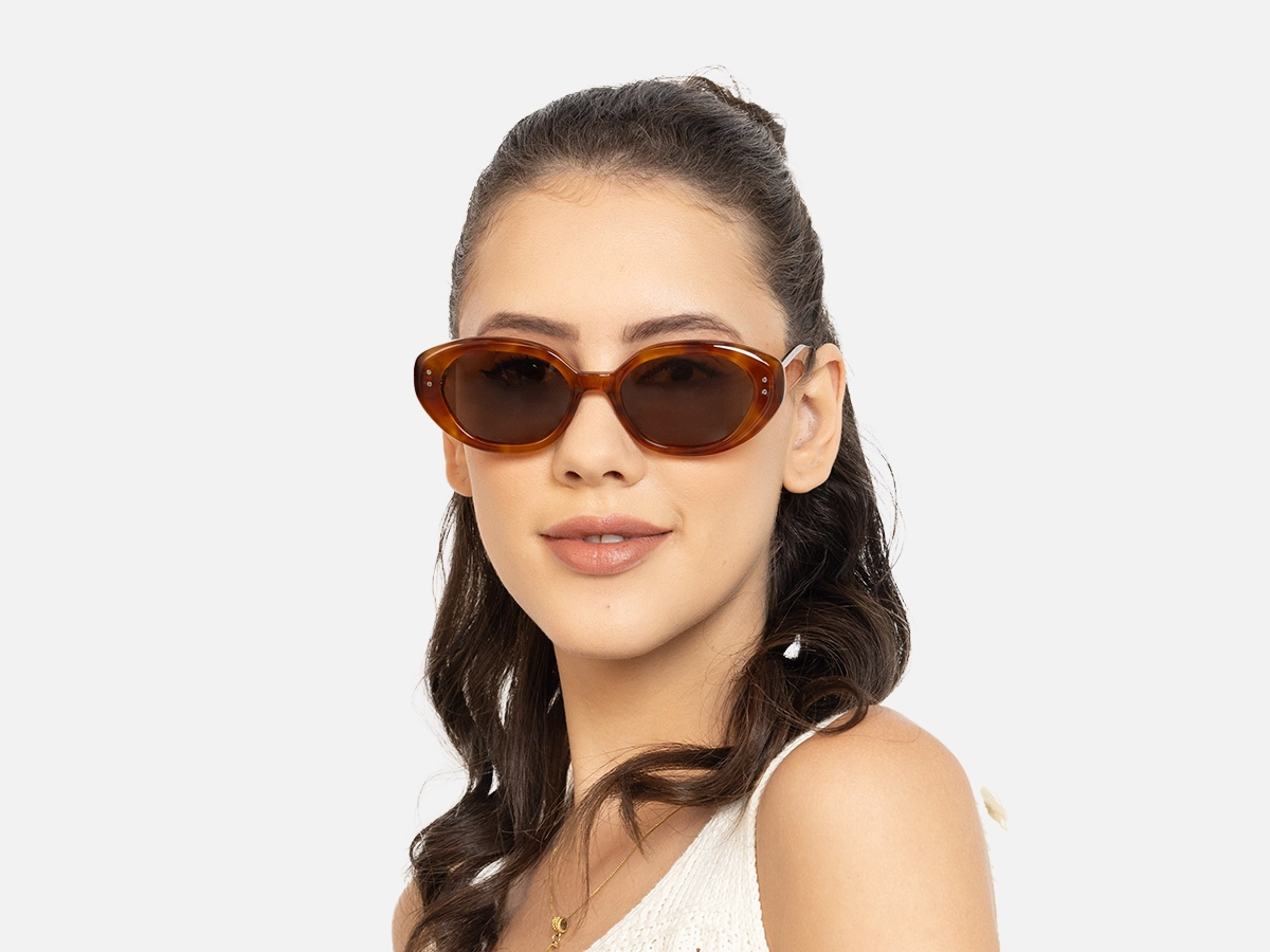 Brown Oval Sunglasses-1