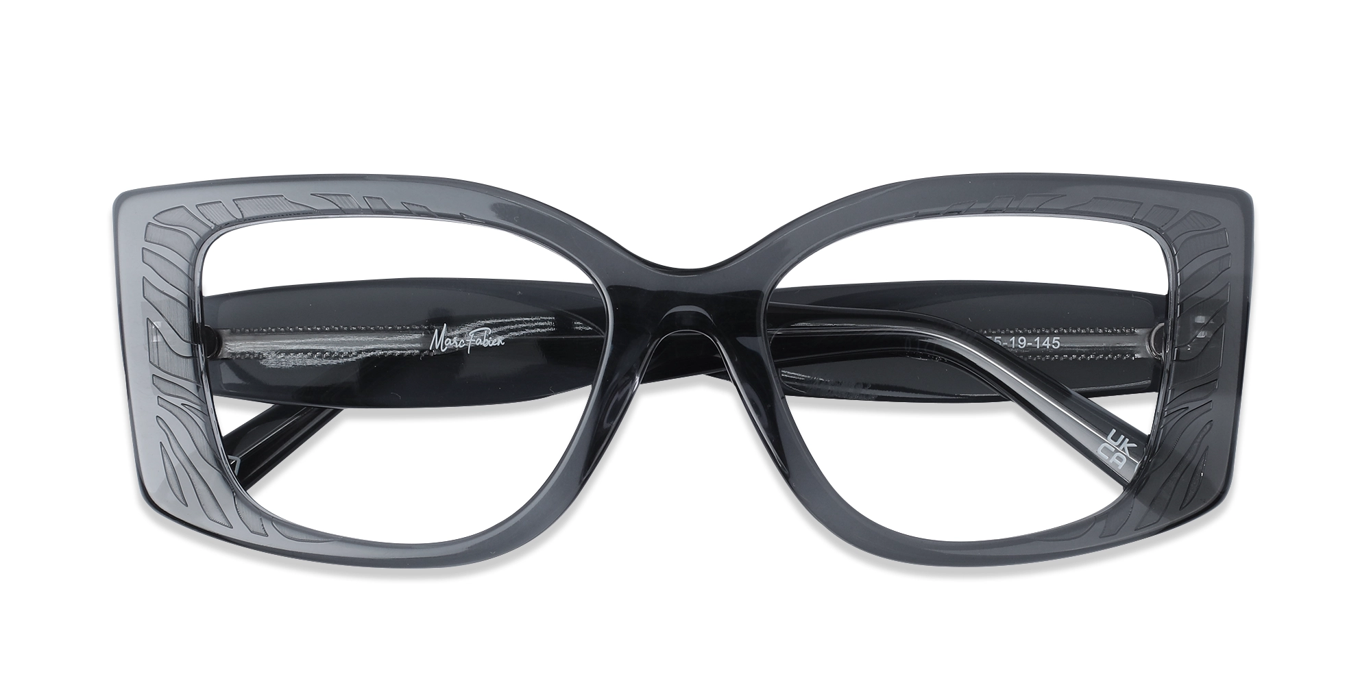 Crystal Charcoal Grey Oversized Eyeglasses-1