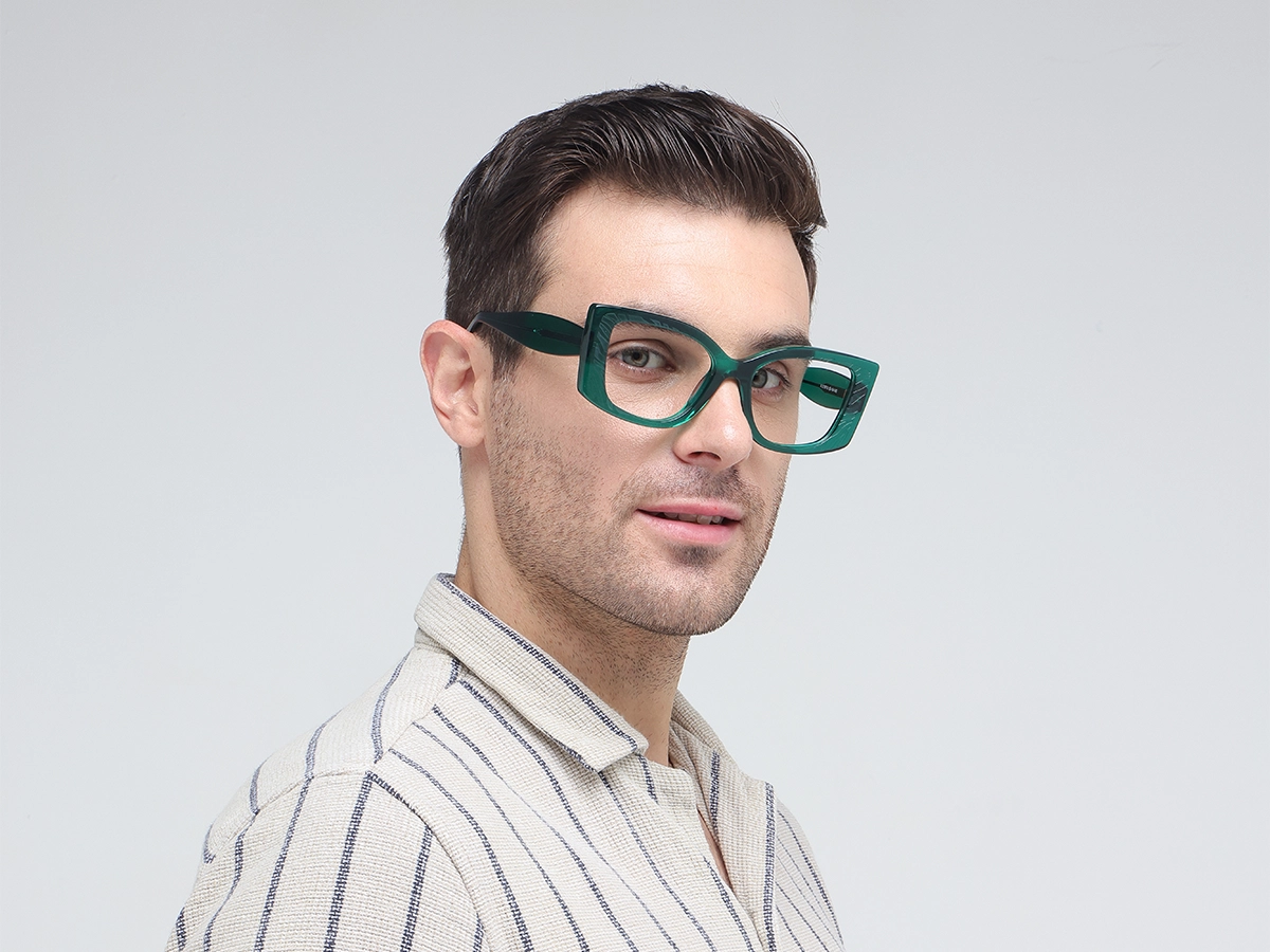 Emerald Green Oversized Eyeglasses-1