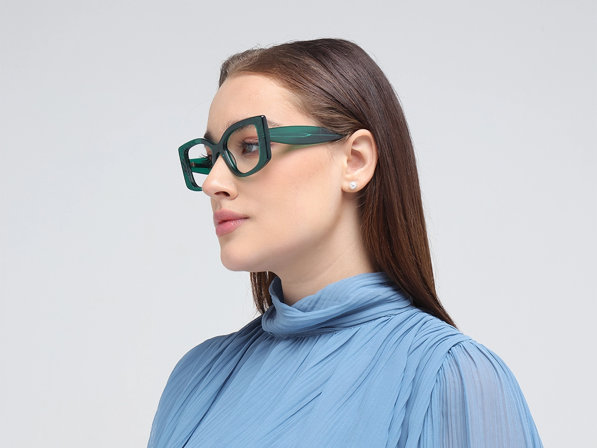 Emerald Green Oversized Eyeglasses-1