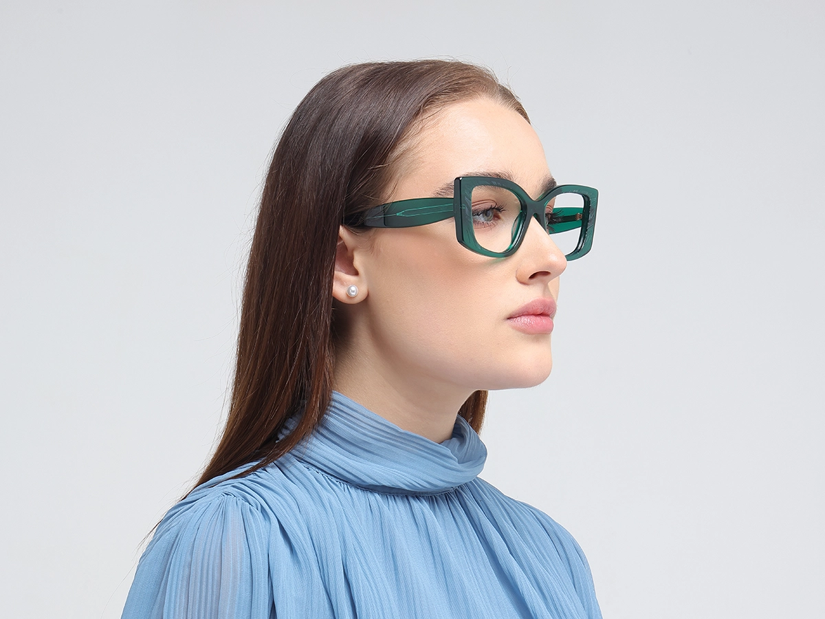 Emerald Green Oversized Eyeglasses-1