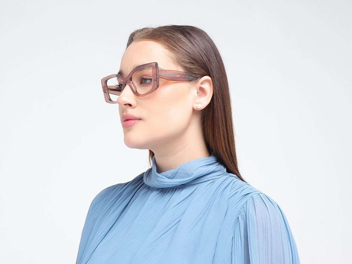 Cozy Peach Oversized Eyeglasses-1