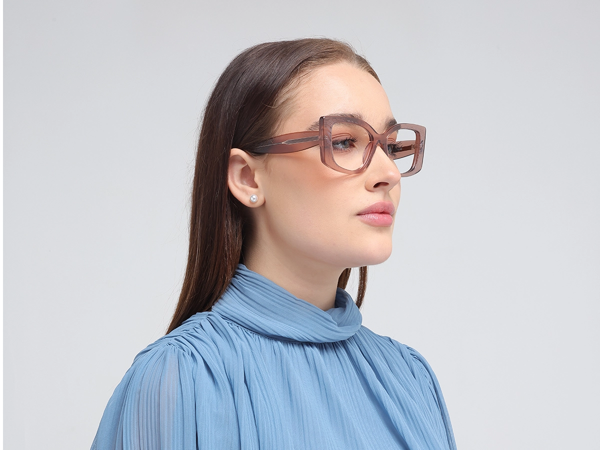 Cozy Peach Oversized Eyeglasses-1