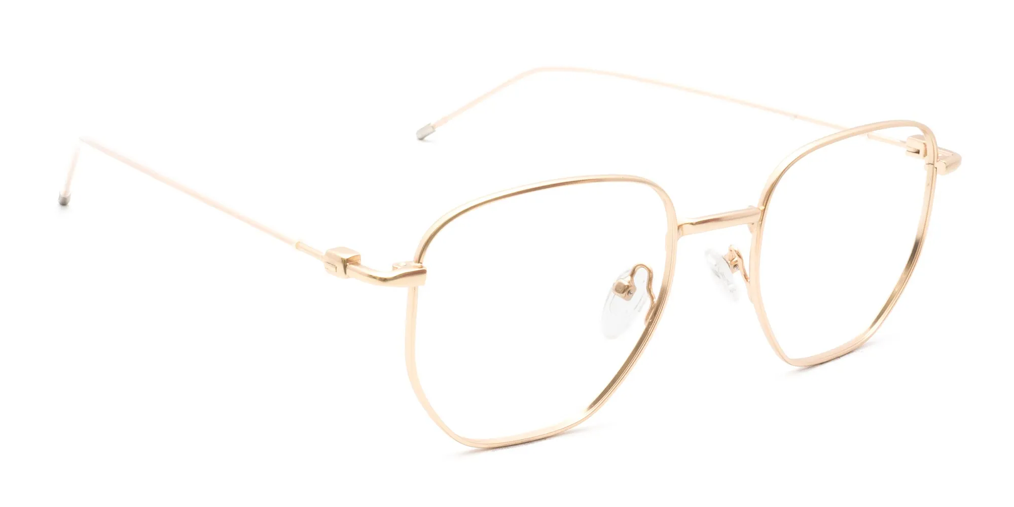 Hexagon Gold Frame Glasses-2