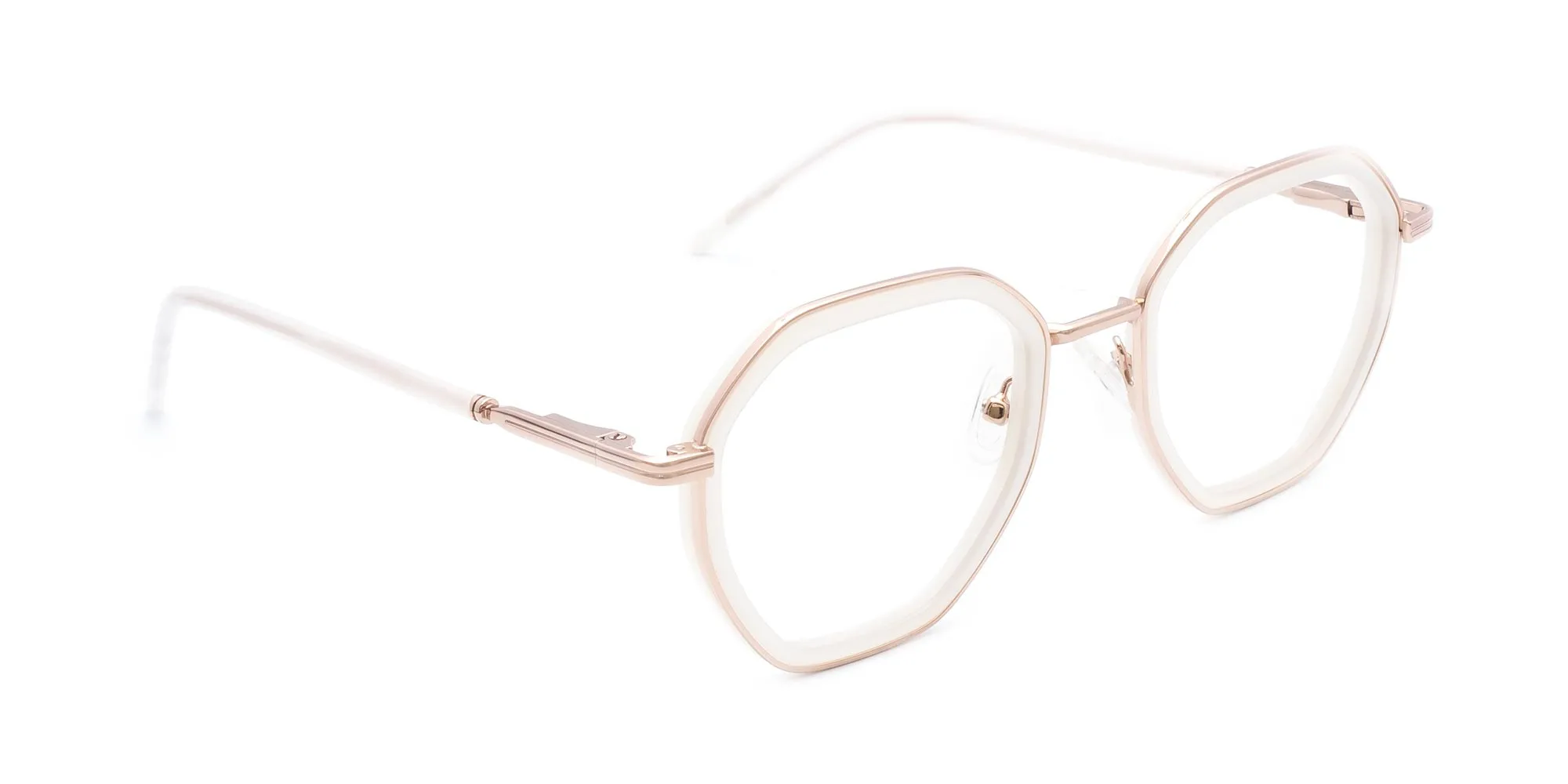 White & Rose Gold Glasses-2