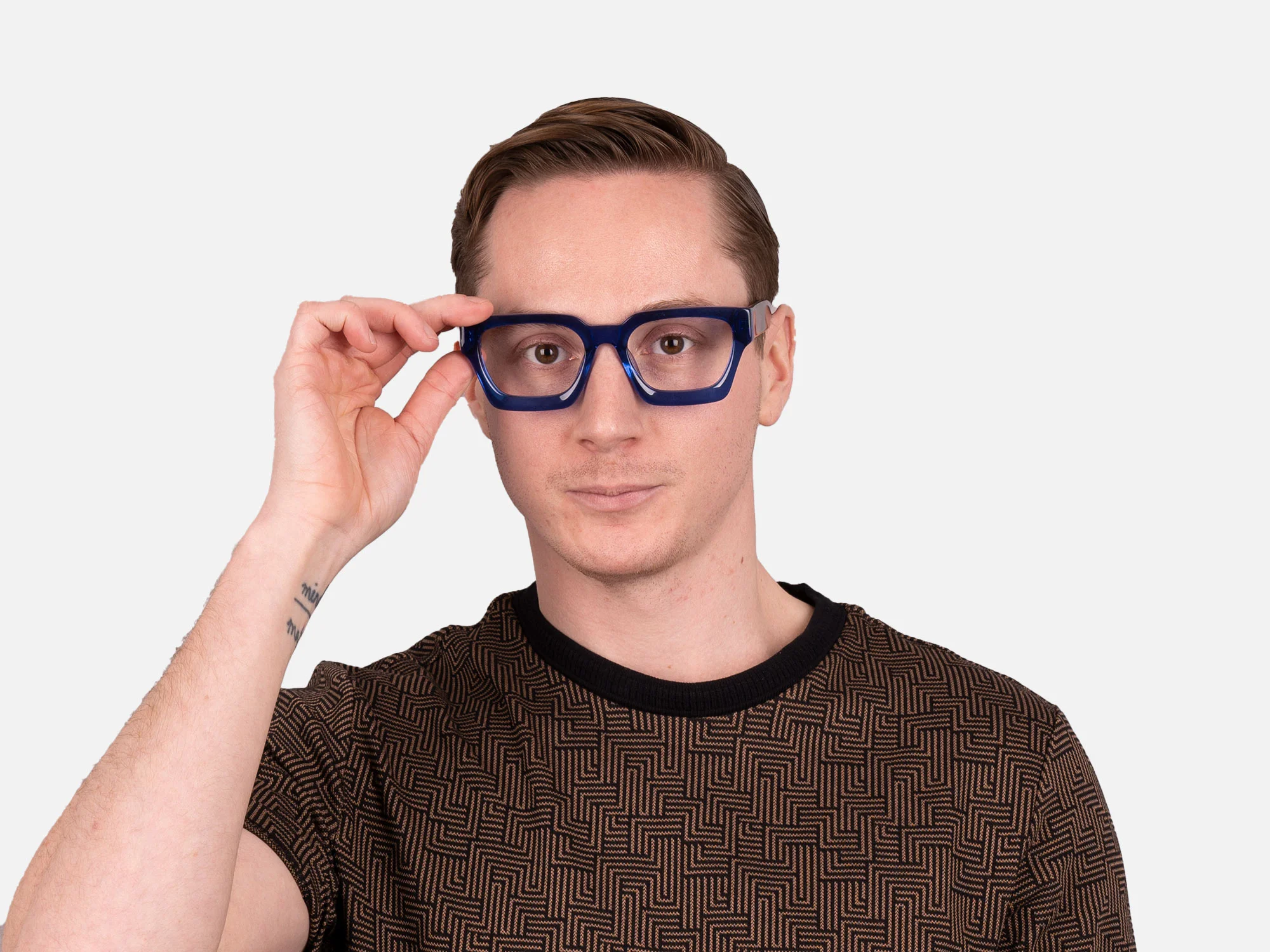 Blue Square Frame Glasses-1