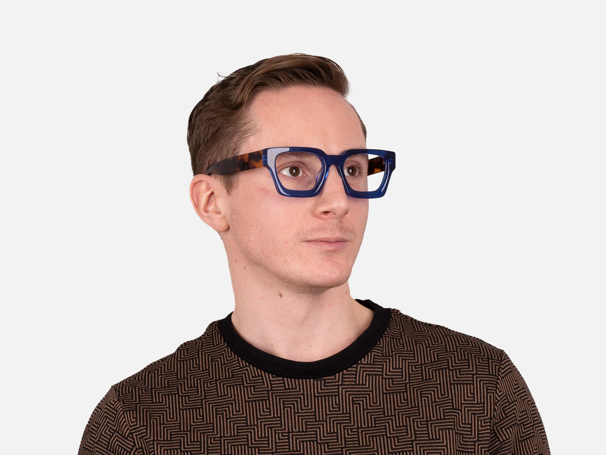 Blue Square Frame Glasses-1