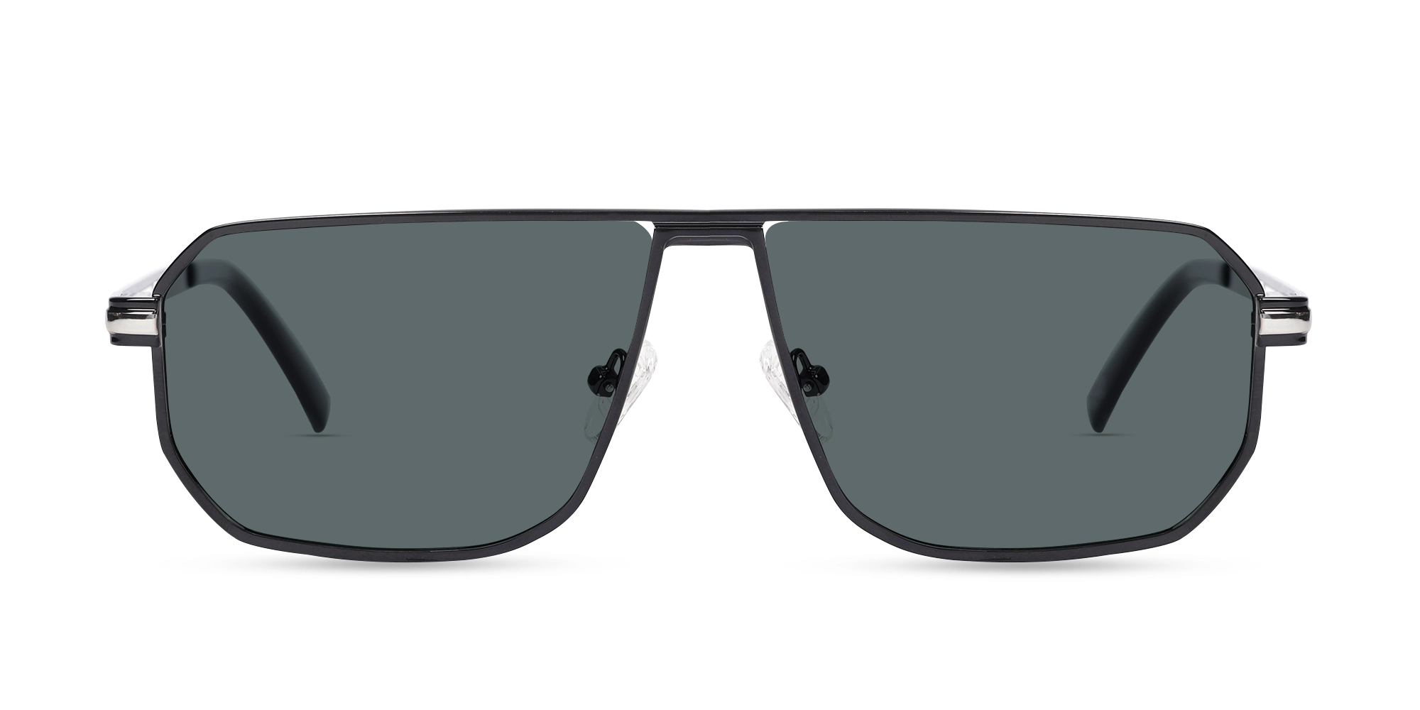 Stylish Black Metal Pilot Sunglasses-1