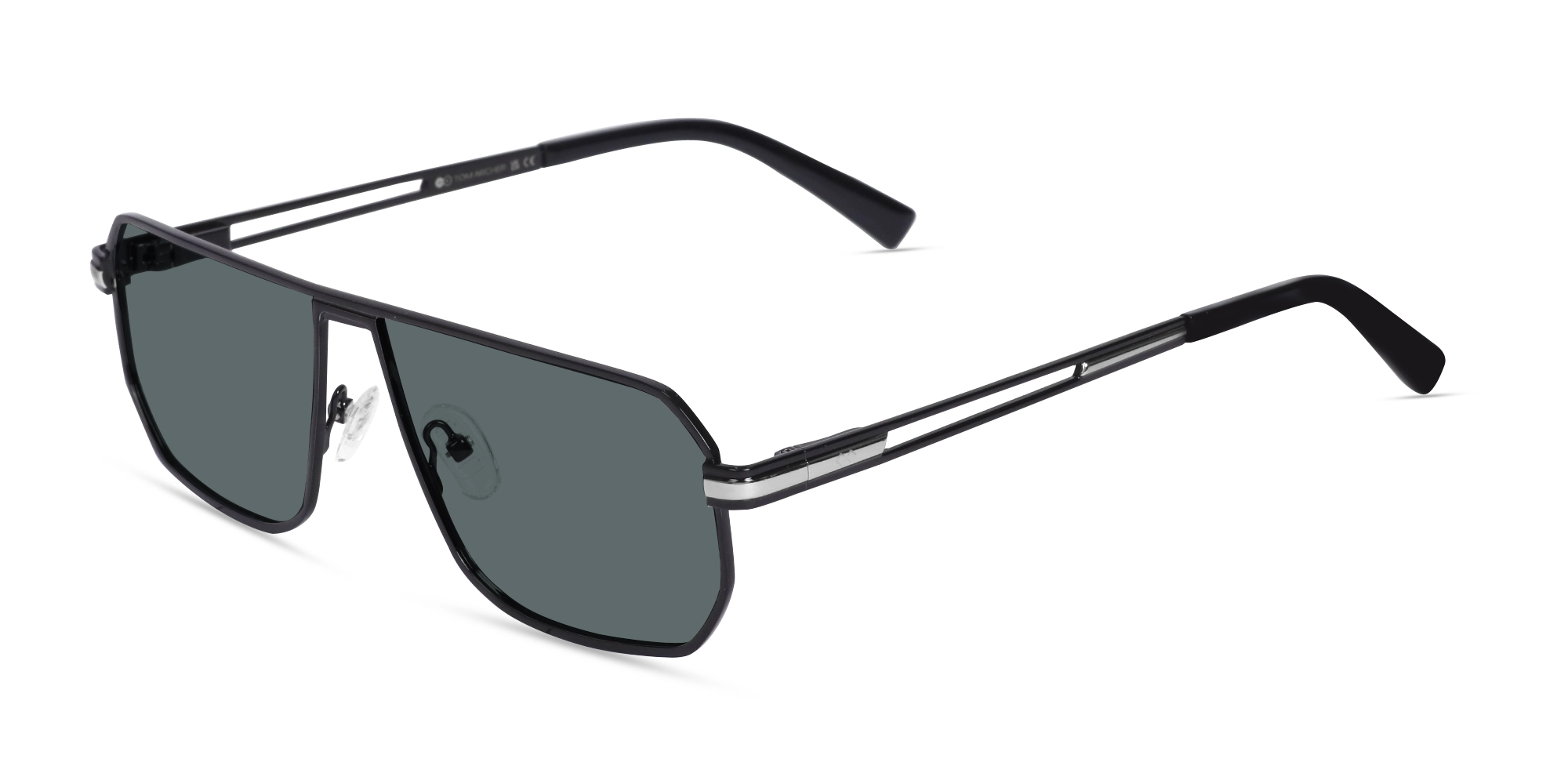 Stylish Black Metal Pilot Sunglasses-1