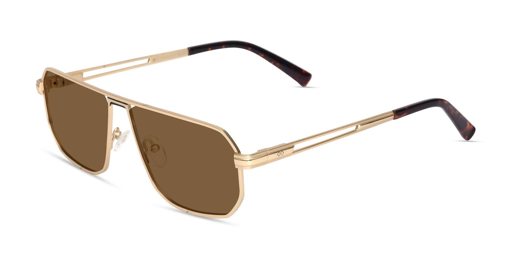 Matte Champagne Gold Pilot Sunglasses-1