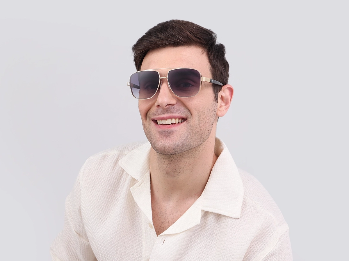 Gold Pilot Double Bridge Sunglasses-1